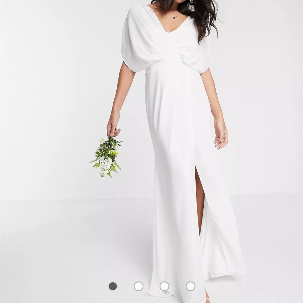 ASOS short sleeved cowl front maxi dress